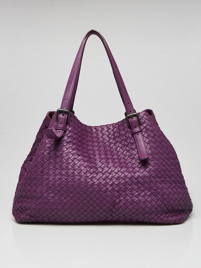 Bottega Veneta Lilac Intrecciato Woven Nappa Leather Large Veneta Hobo Bag  - Yoogi's Closet