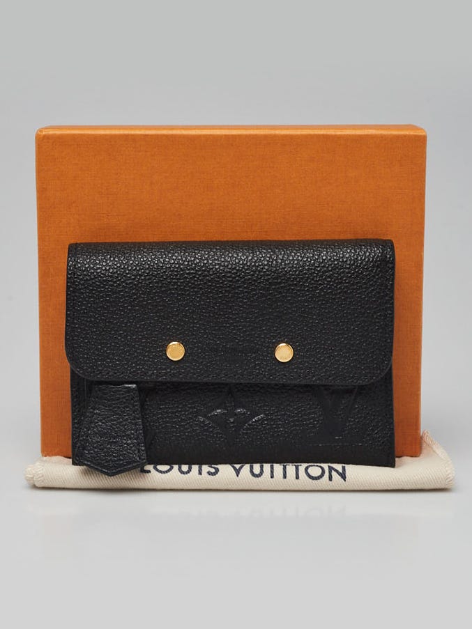 Authentic Louis Vuitton Black Monogram Empreinte Pont Neuf Wallet