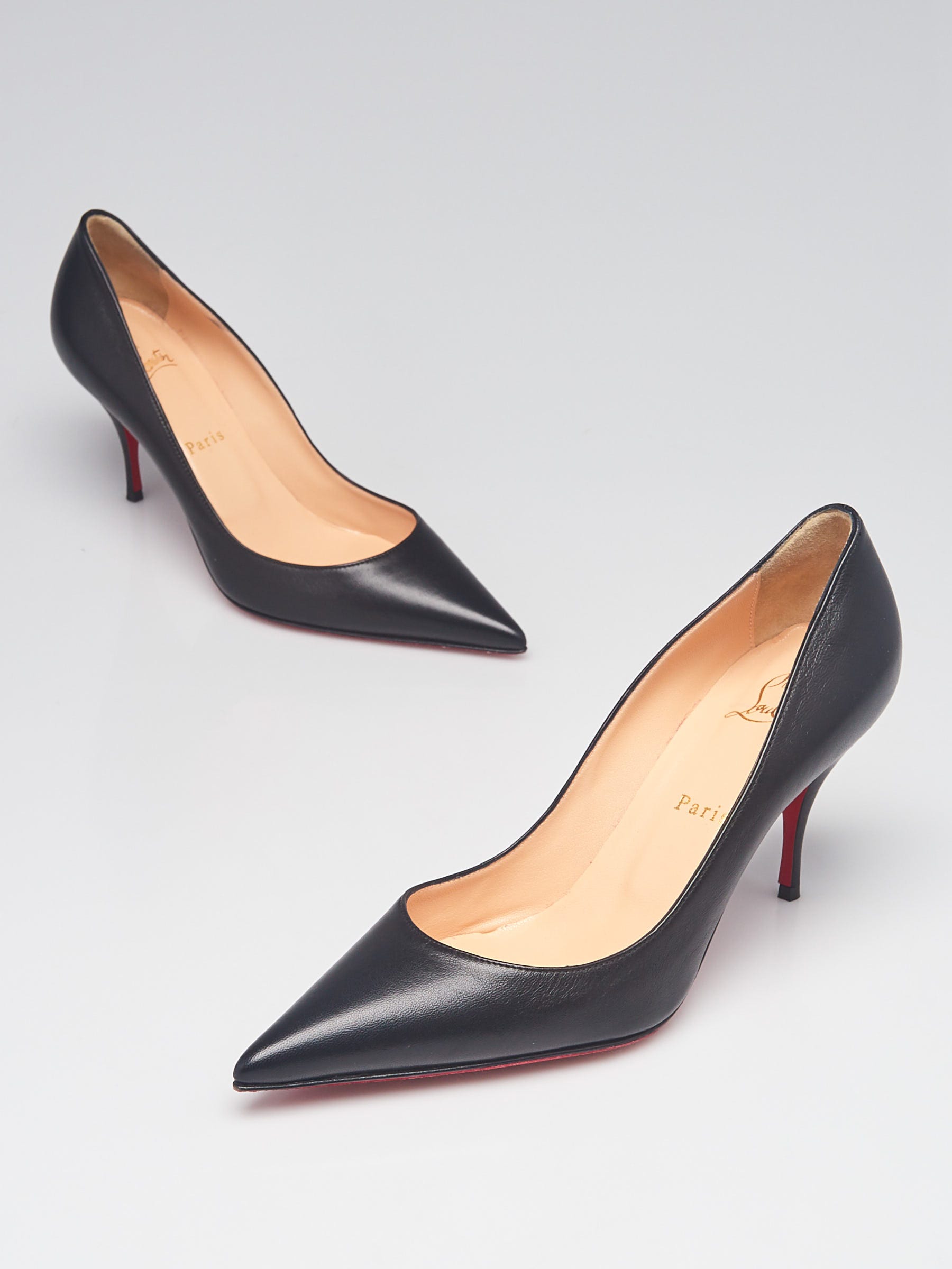 Christian Louboutin Black Leather Kate 85 Pumps Size 7/37.5