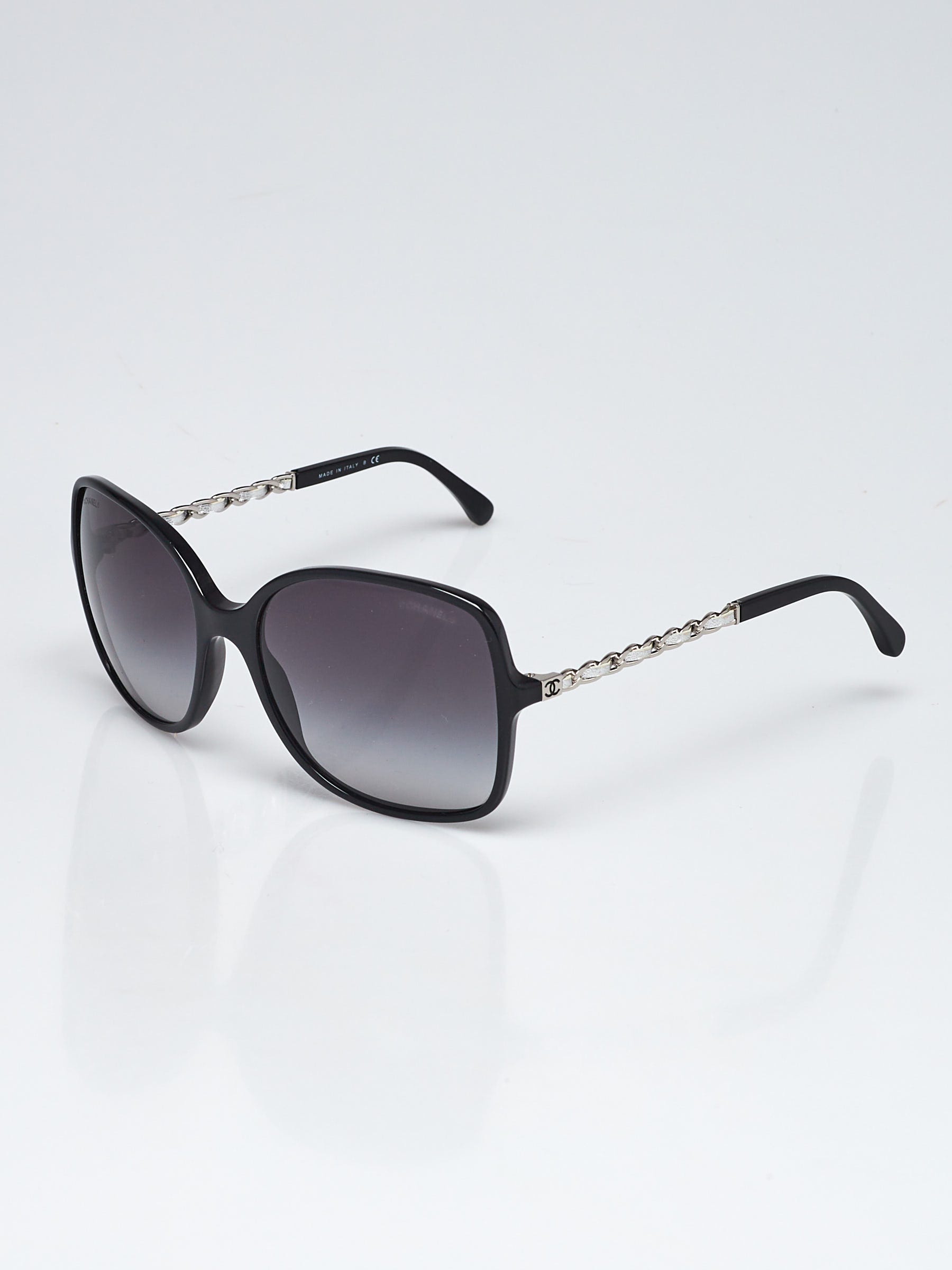 Chanel Black Acetate Frame Gradient Tint Chain-Link Sunglasses-5210-Q -  Yoogi's Closet