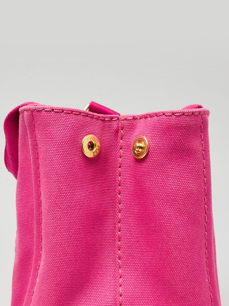 Prada Pink Canapa Canvas Logo-Print Small Tote Bag BG2439G