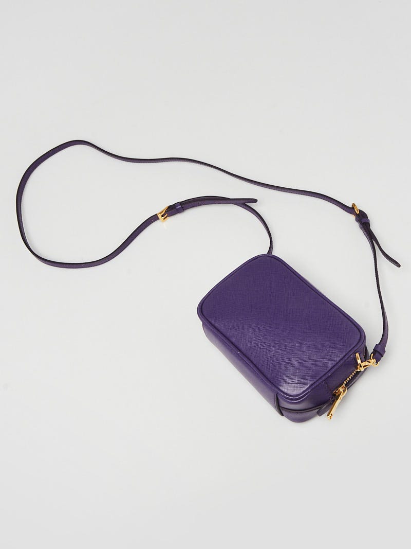 PRADA 1N1674 Mini Crossbody Bag Shoulder Bag Saffiano Leather Blue Women A