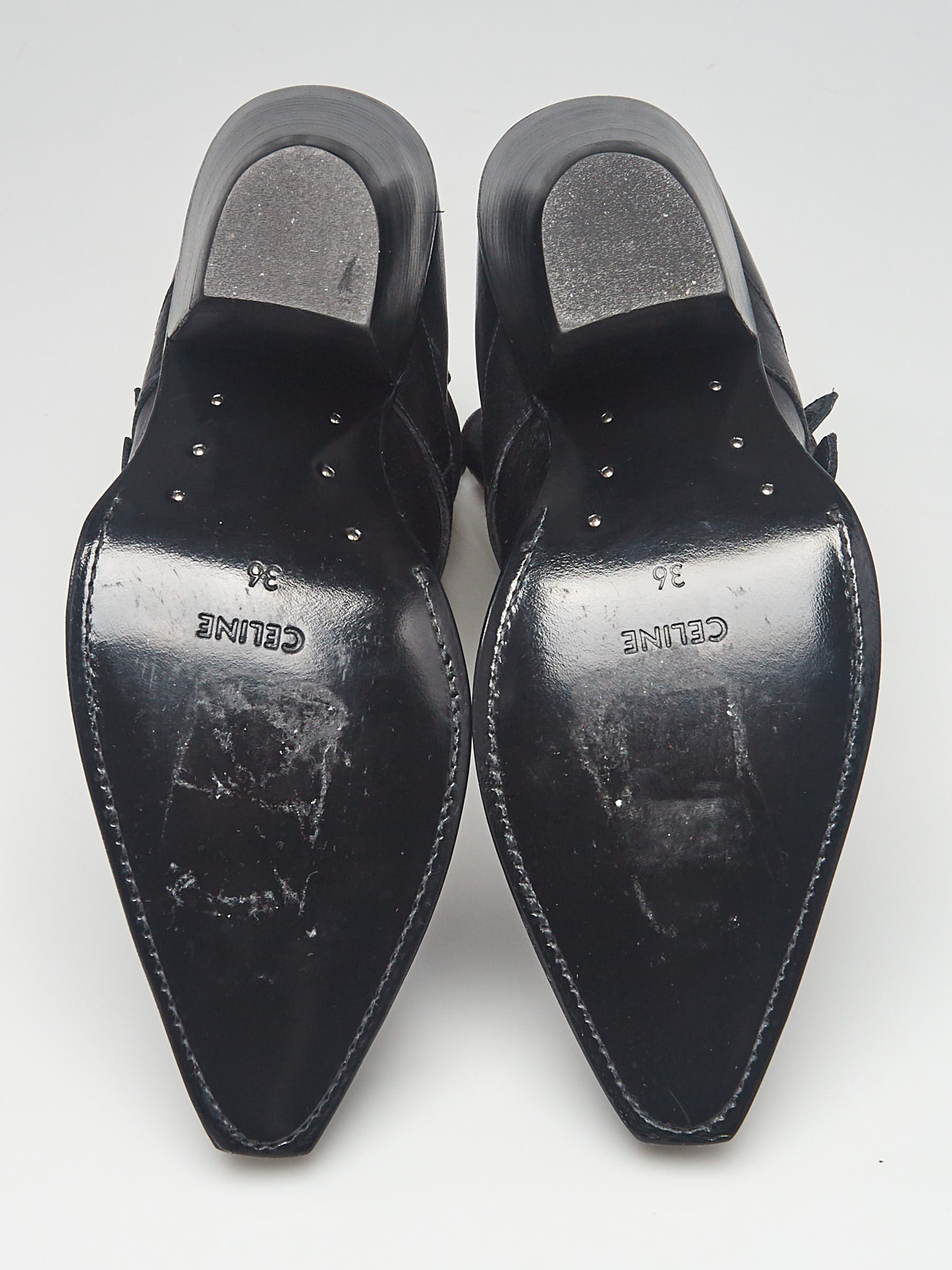 Celine Black Calfskin Leather Berlin Ankle Boot Size 5.5/36 Celine Black Calfskin Leather Berlin Ankle Boot Size 5.5/36