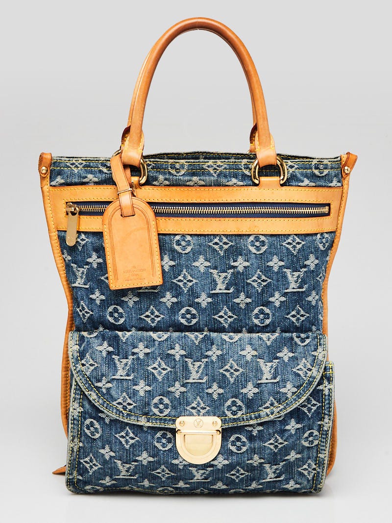 Louis Vuitton Blue Denim Monogram Denim Sac Plat Bag - Yoogi's Closet