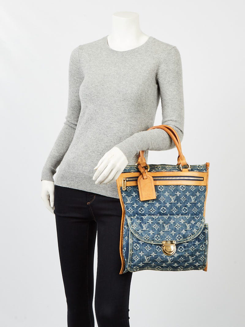 Louis Vuitton Blue Denim Monogram Sac Plat Bag - Yoogi's Closet