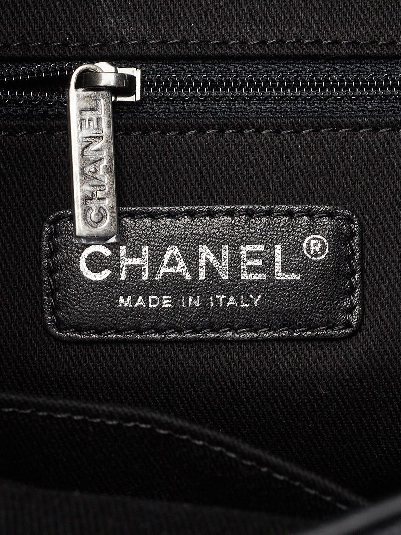 Chanel Black Quilted Caviar Leather CC Large Accordion Bucket Bag