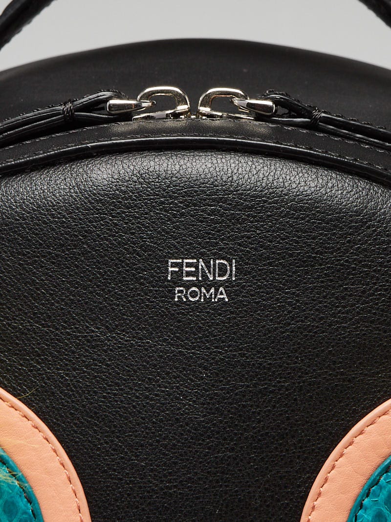 Fendi Black Leather Medium Monster Eyes Backpack Bag - 8BZ035