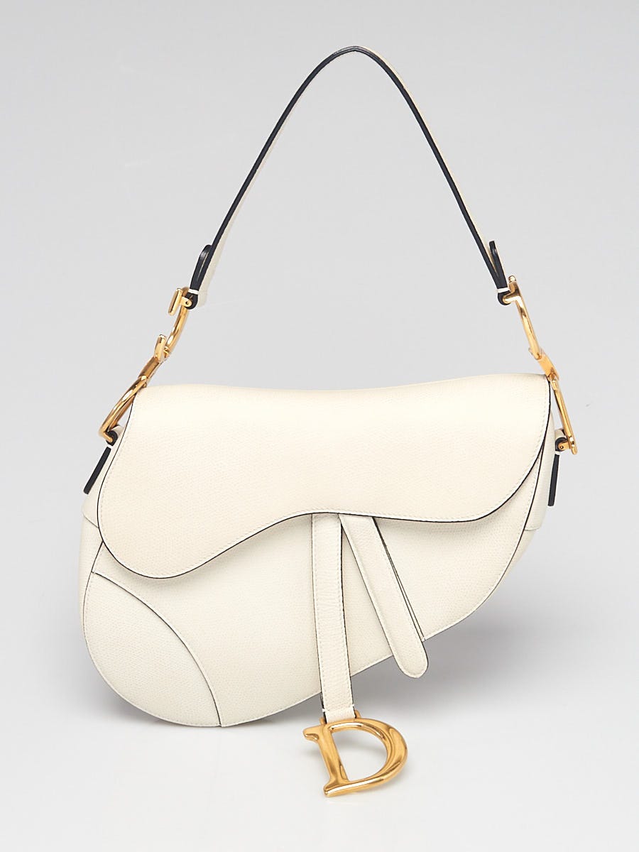 Christian Dior Latte Grained Calfskin Leather Saddle Bag | Yoogi's