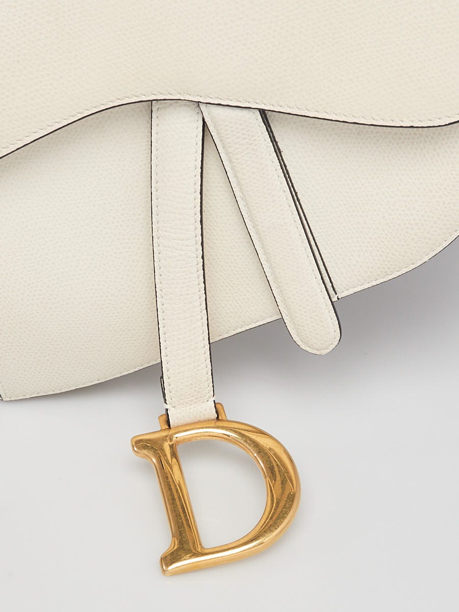 Christian Dior Latte Grained Calfskin Leather Saddle Bag | Yoogi's