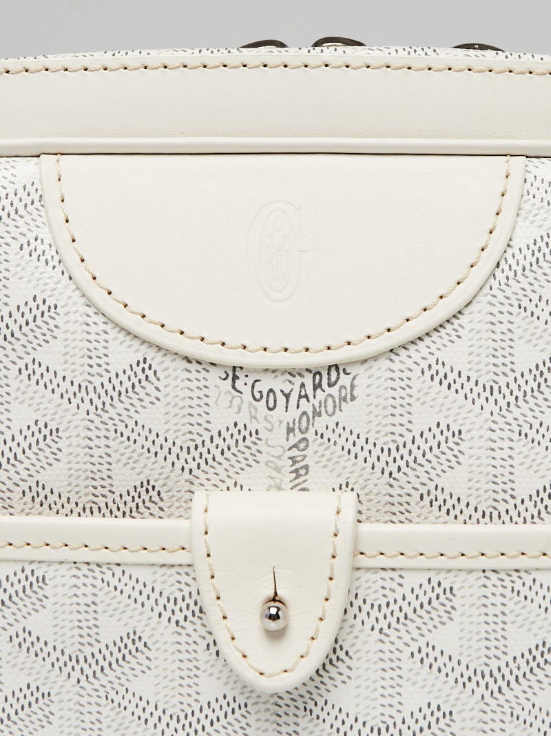 Goyard White Chevron Print Coated Canvas St. Martin Bag