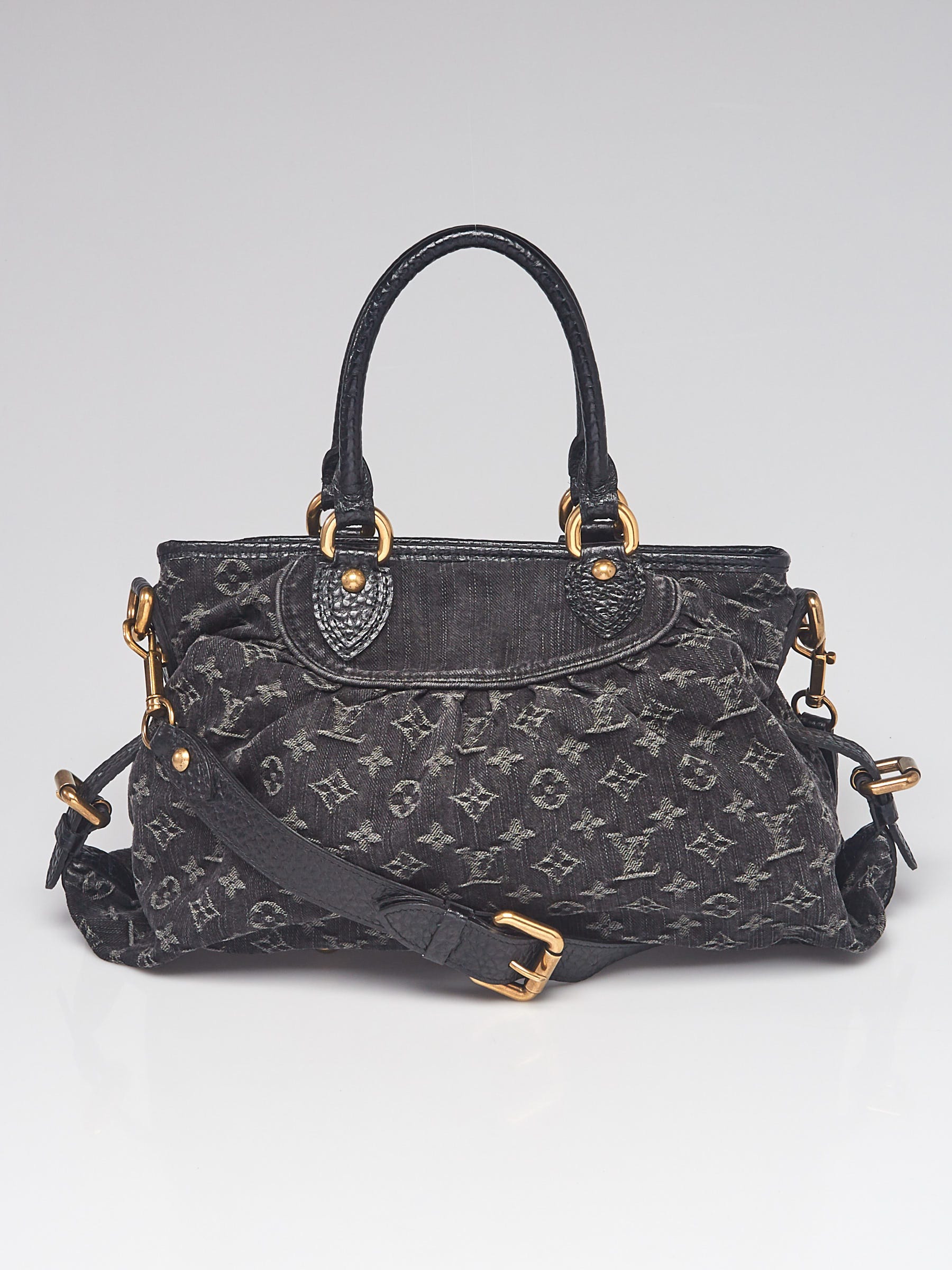 Louis Vuitton Black Monogram Denim Neo Cabby MM Handbag