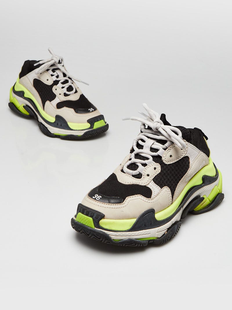 Balenciaga Multicolor Tech Fabric/Leather Triple S Sneakers Size