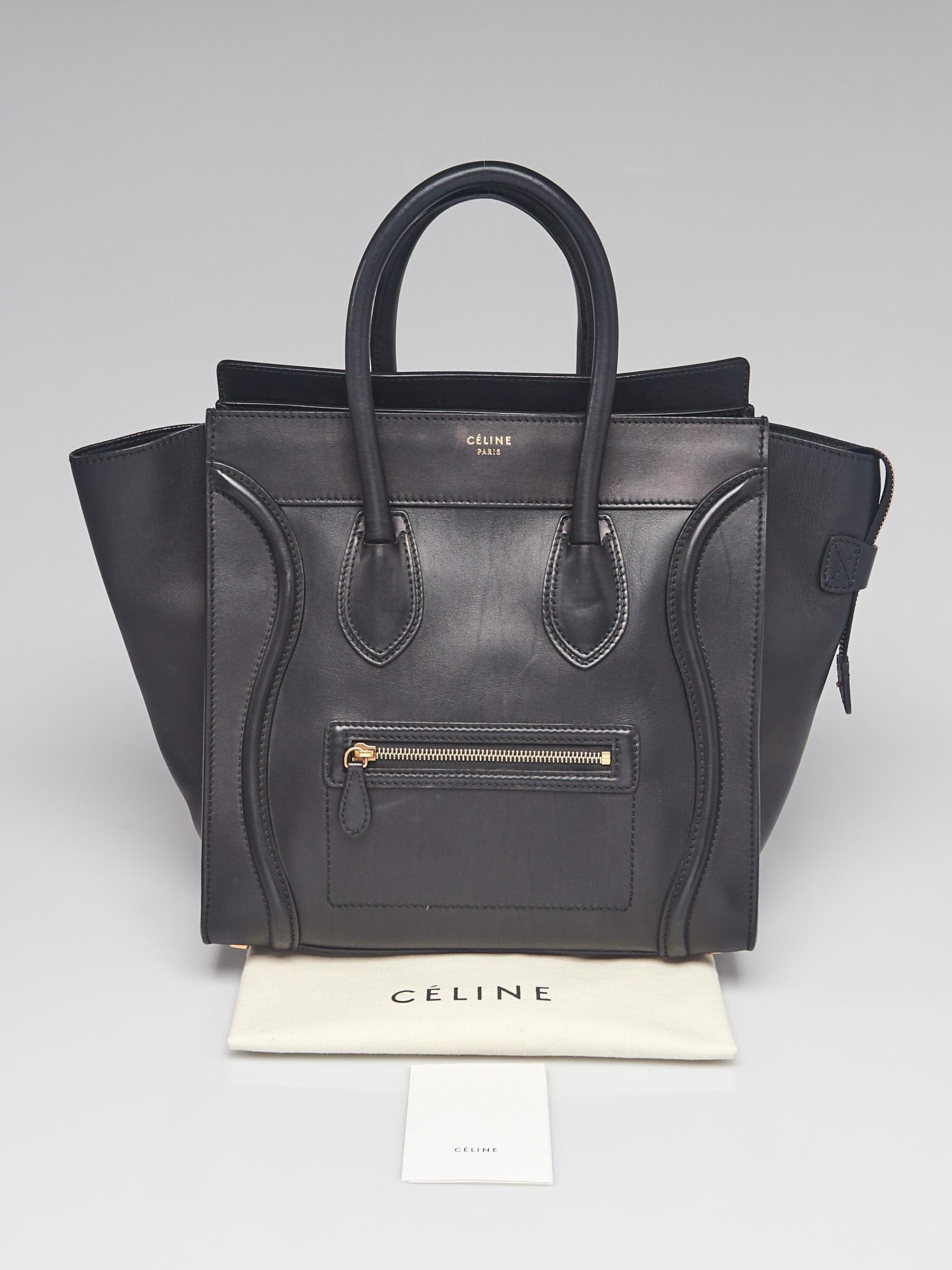 Celine Black/Brown Triomphe Coated Canvas/Leather Mini Vertical Tote Bag -  Yoogi's Closet