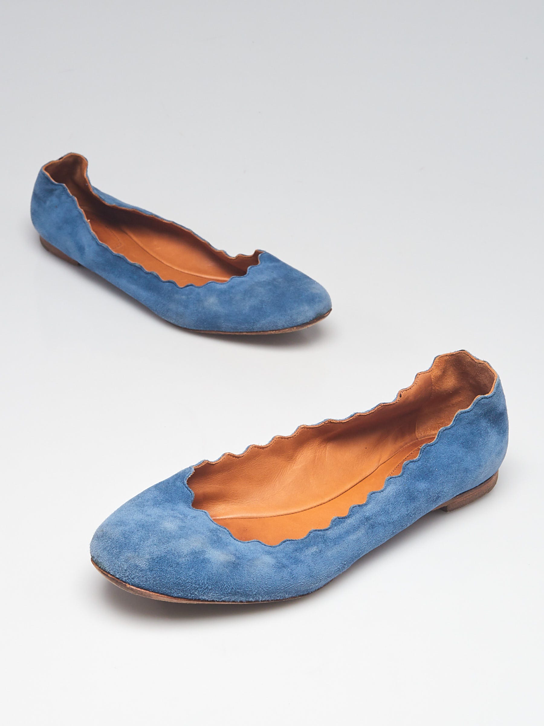 Blue hot sale suede flats