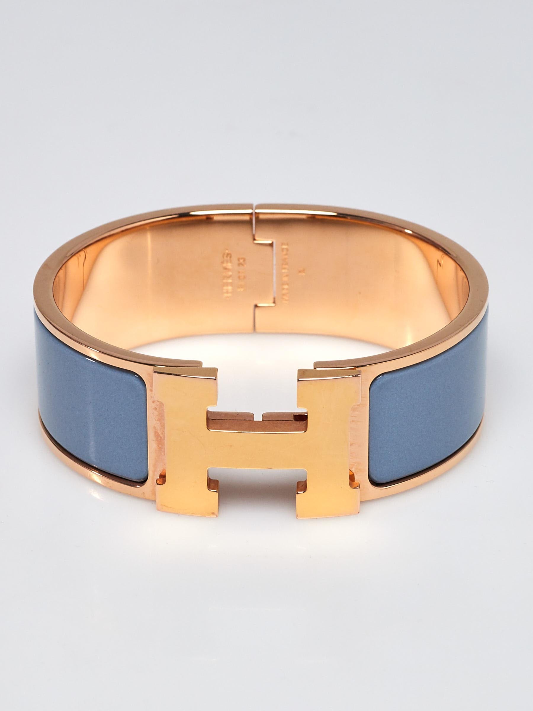 Hermes Clic H Blue Enamel Bracelet