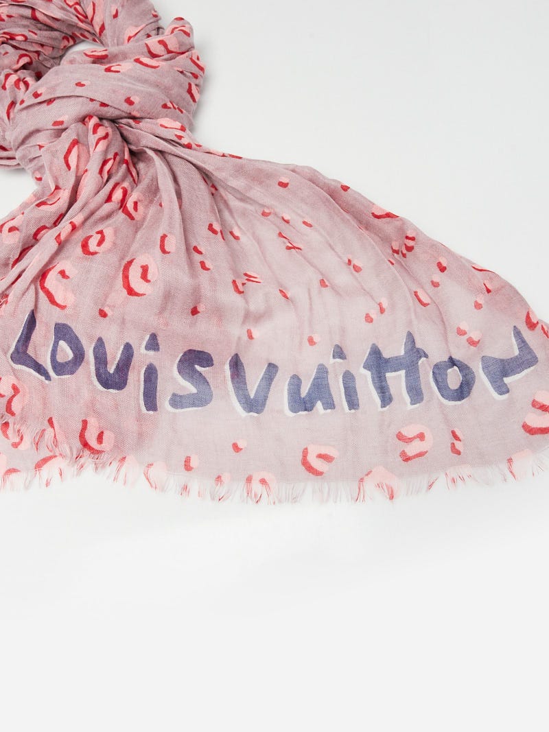 Louis Vuitton Chili Red Cashmere/Silk Stephen Sprouse Leo Pop Stole Scarf -  Yoogi's Closet