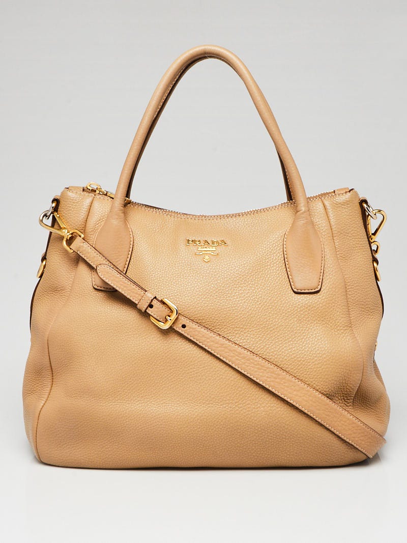 Prada - Authenticated Handbag - Patent Leather Beige for Women, Never Worn