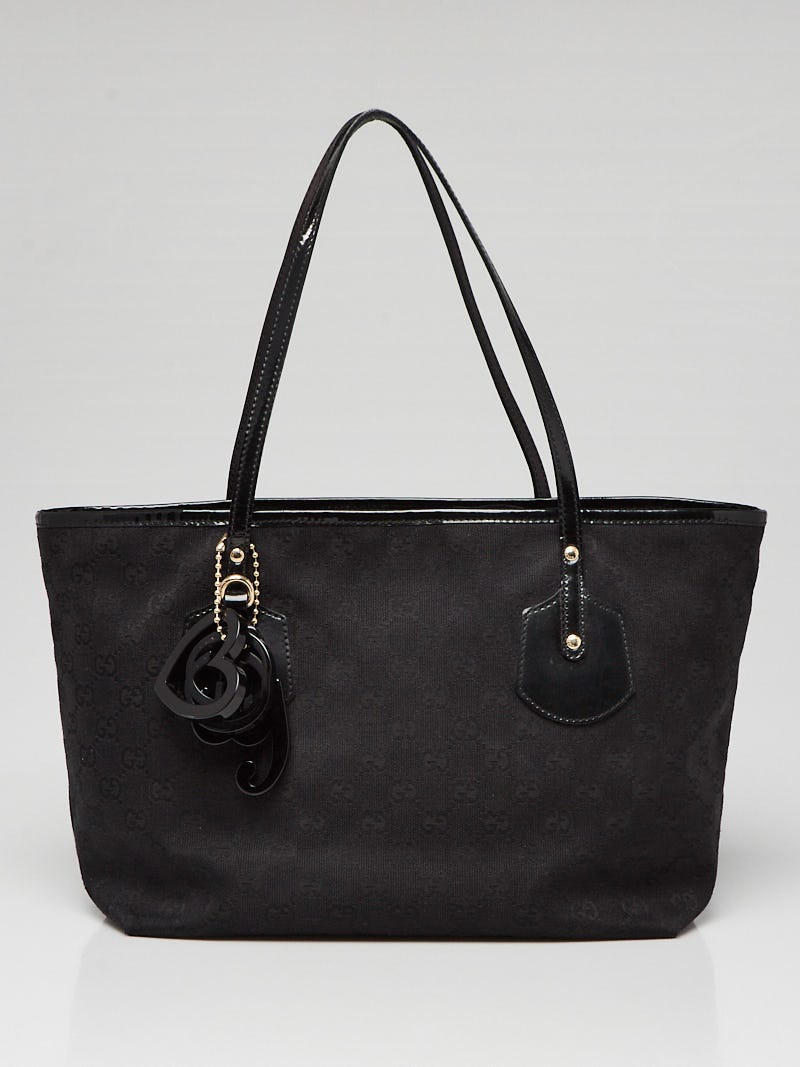 Gucci black canvas tote hotsell