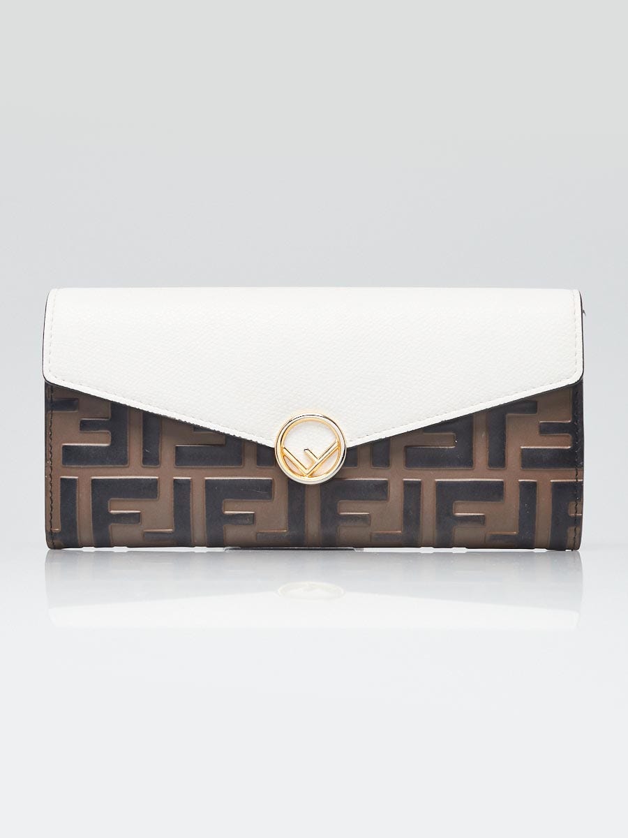 Fendi White Leather FF Embossed Continental Wallet - 8M0251 - Yoogi's Closet