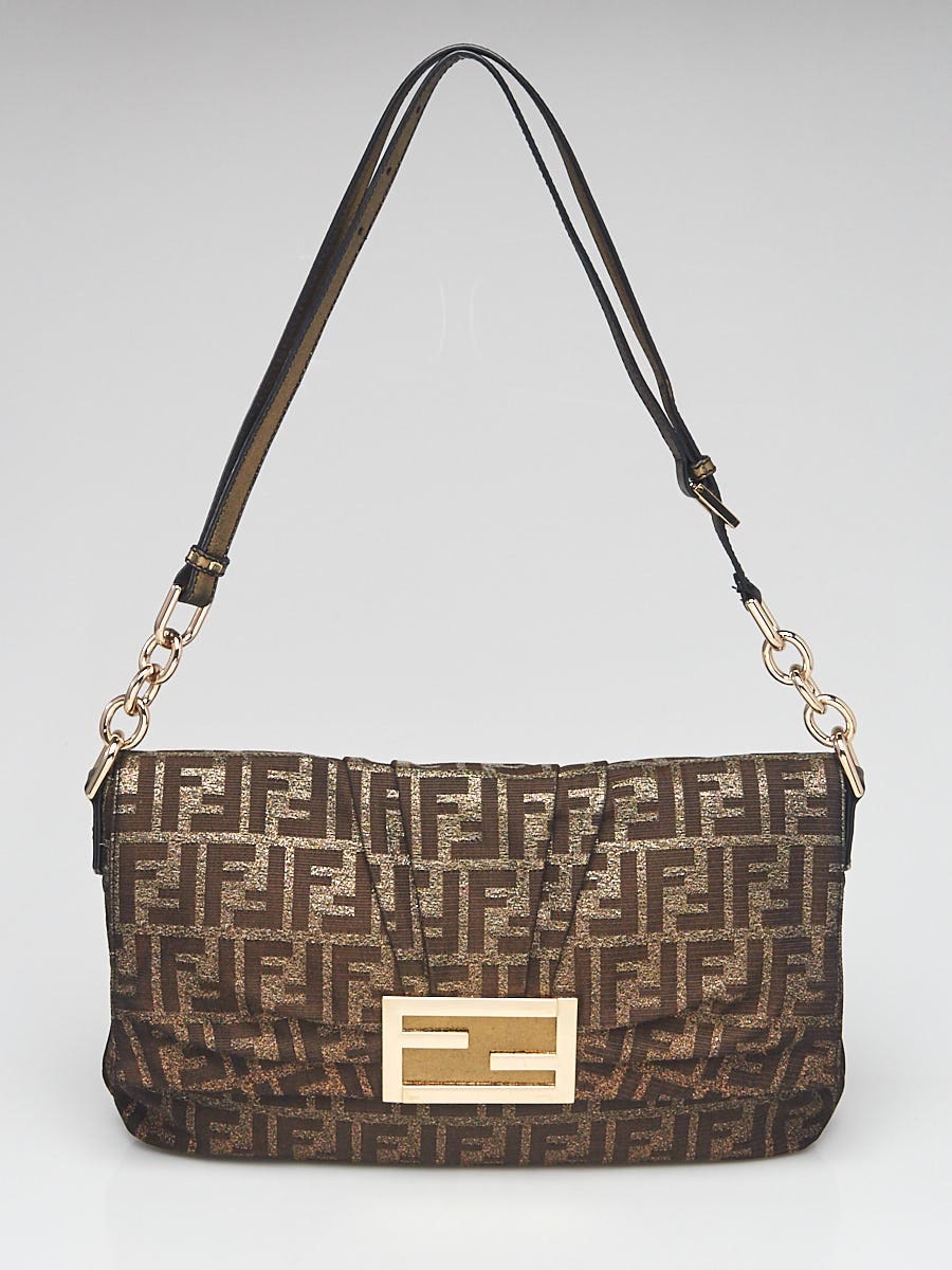 Fendi tobacco zucca discount canvas shoulder bag