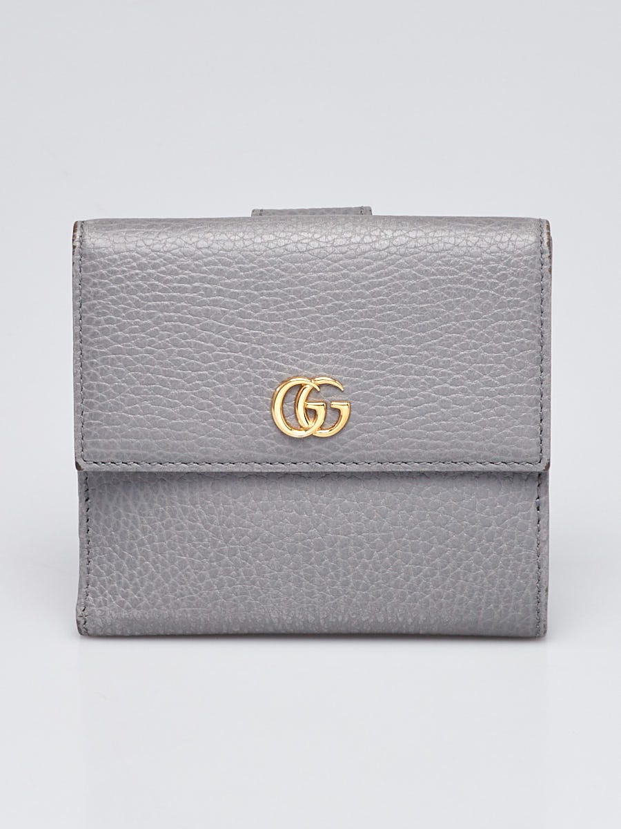 Seraph Frigøre glimt Gucci Grey Leather Marmont French Flap Wallet - Yoogi's Closet