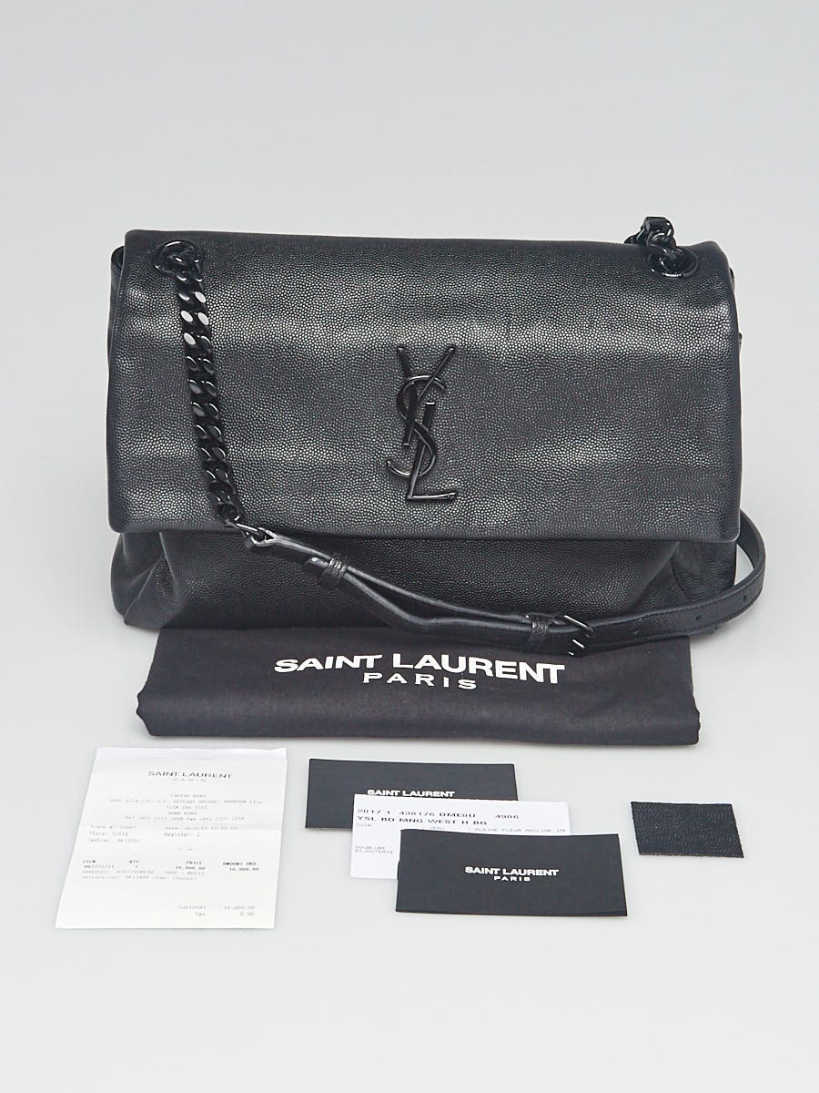 Yves Saint Laurent Black Pebbled Leather West Hollywood Flap Bag - Yoogi's  Closet