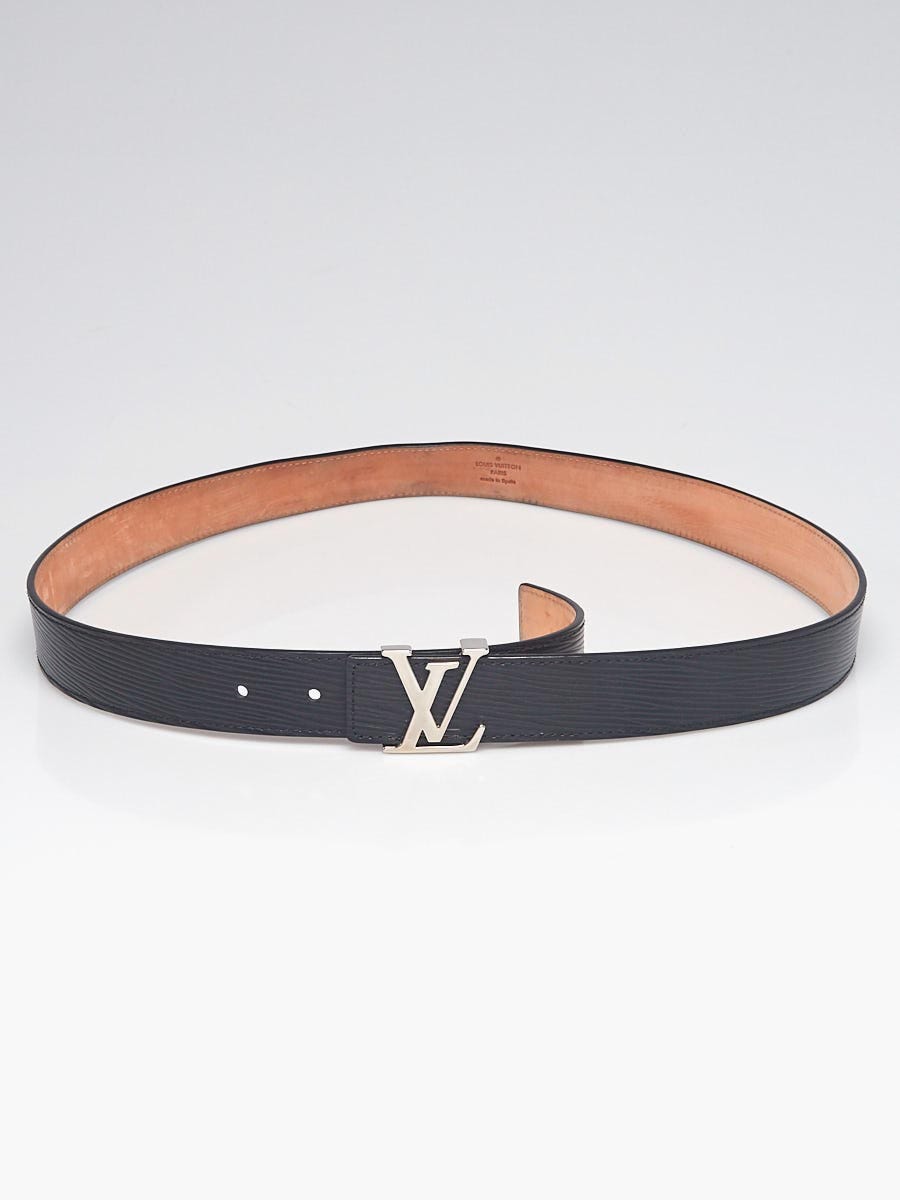 Louis Vuitton Louis Vuitton Black Epi Leather LV Initiales Buckle Belt