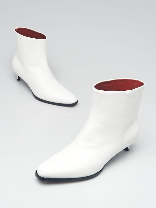 3.1 Phillip Lim White Leather Agatha Ankle Boots Size 4.5/35