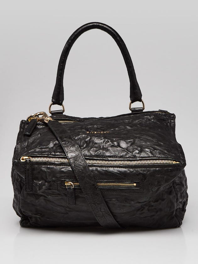 Givenchy Black Wrinkled Sheepskin Leather Medium Pandora Bag