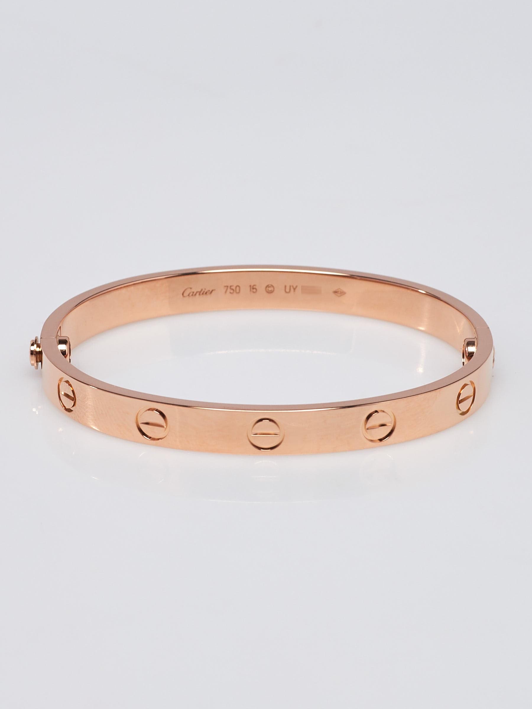 Cartier 18k Pink Gold LOVE Bracelet Size 16 - Yoogi's Closet