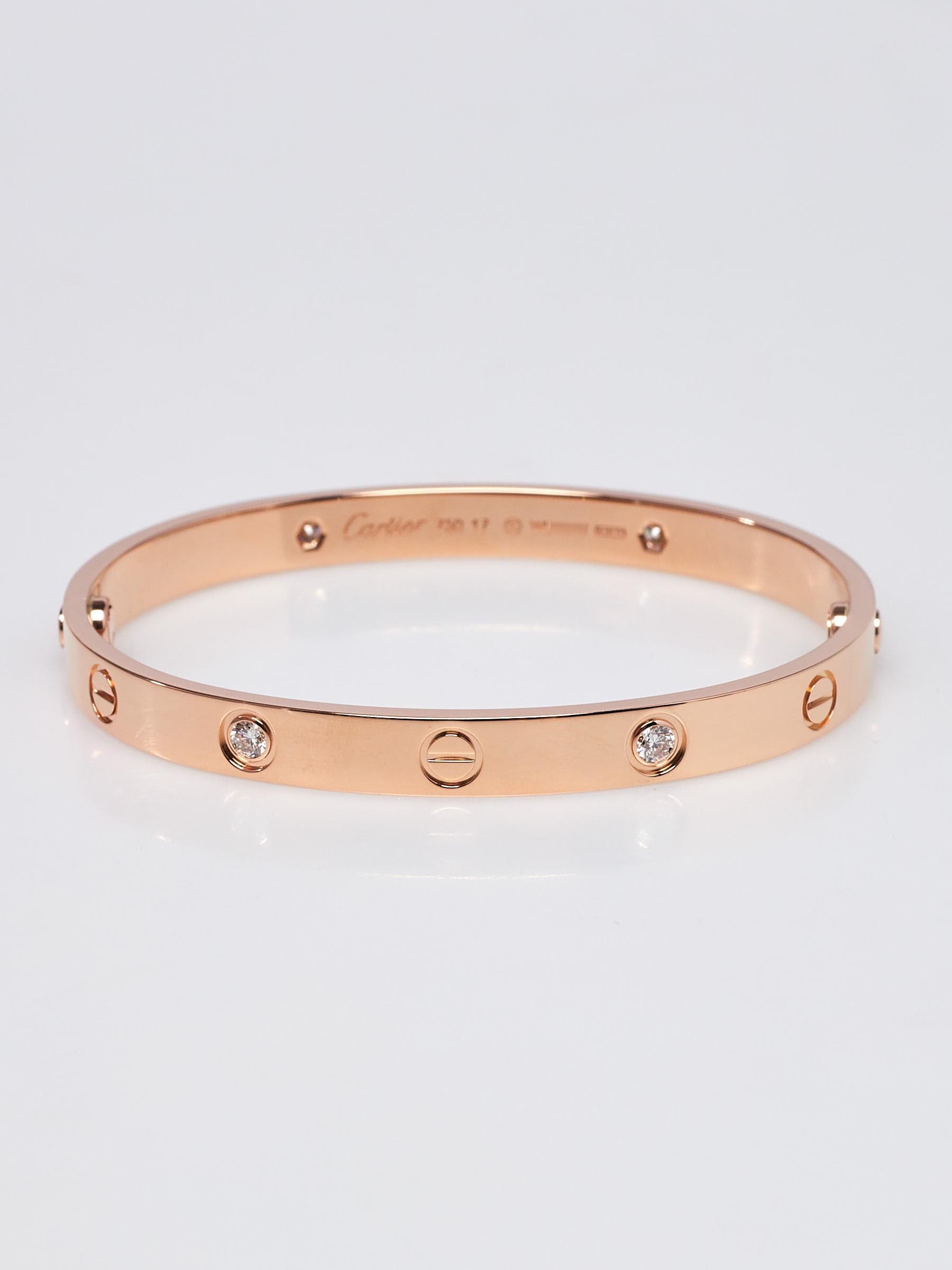 Cartier Love Bracelet, 4 Diamonds - Rose Gold / Pink Gold