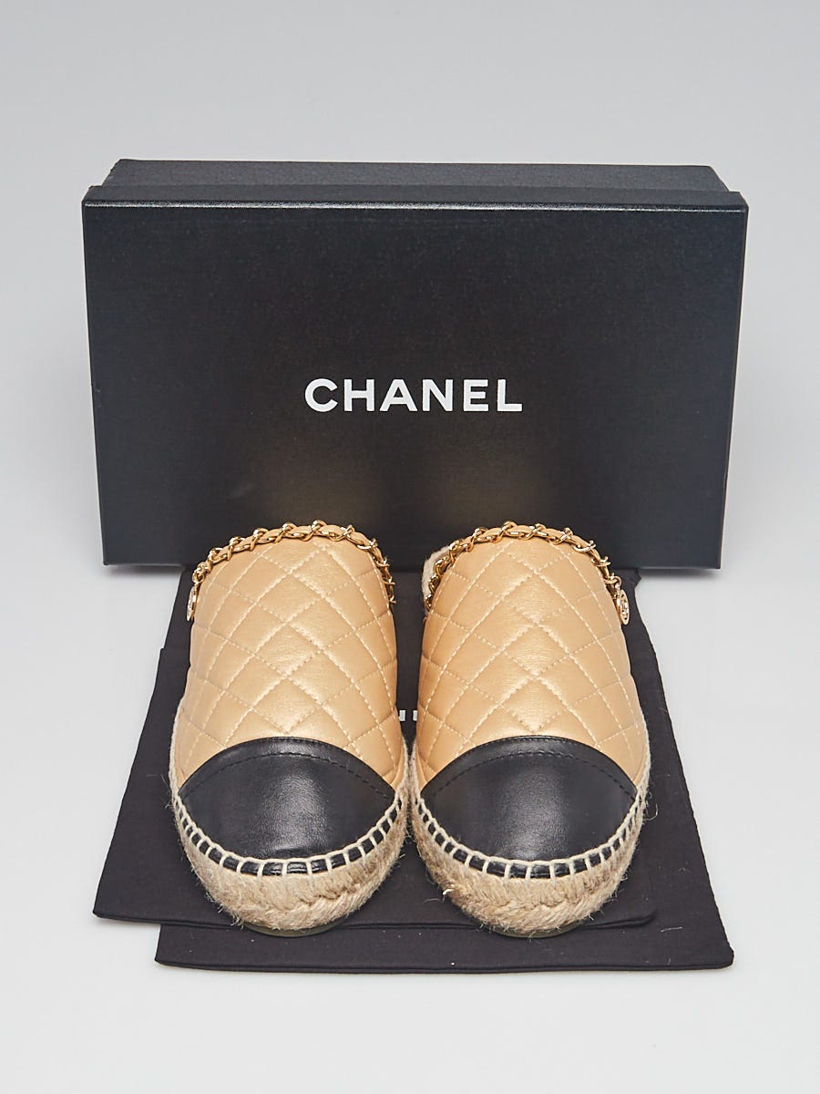 Chanel gold online mules