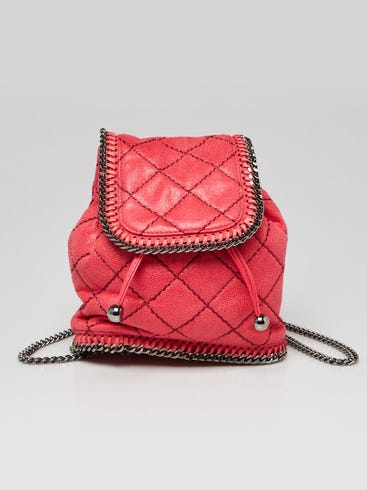 falabella mini backpack Stella McCartney Front Zip Shaggy Deer 36490116 exterior zip pocket Stella McCartney // Black Quilted