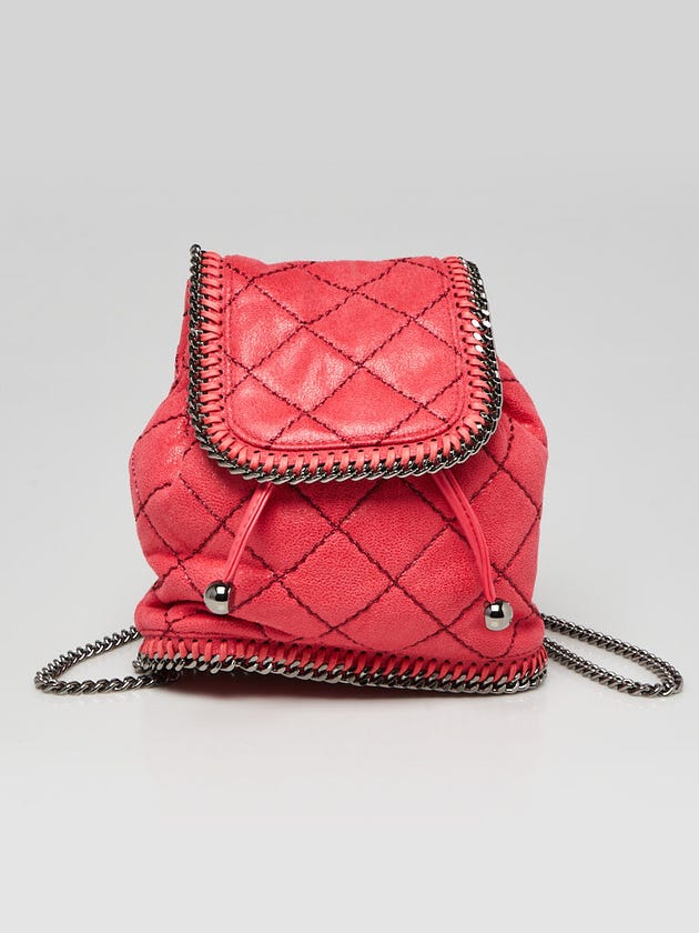 Stella McCartney Pink Quilted Faux Leather Falabella Mini Backpack