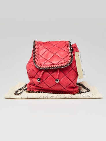falabella mini backpack white Stella McCartney Labellov this bag is adorned with whipstitch chain trim and a logo charm Stella McCartney Olive Falabella