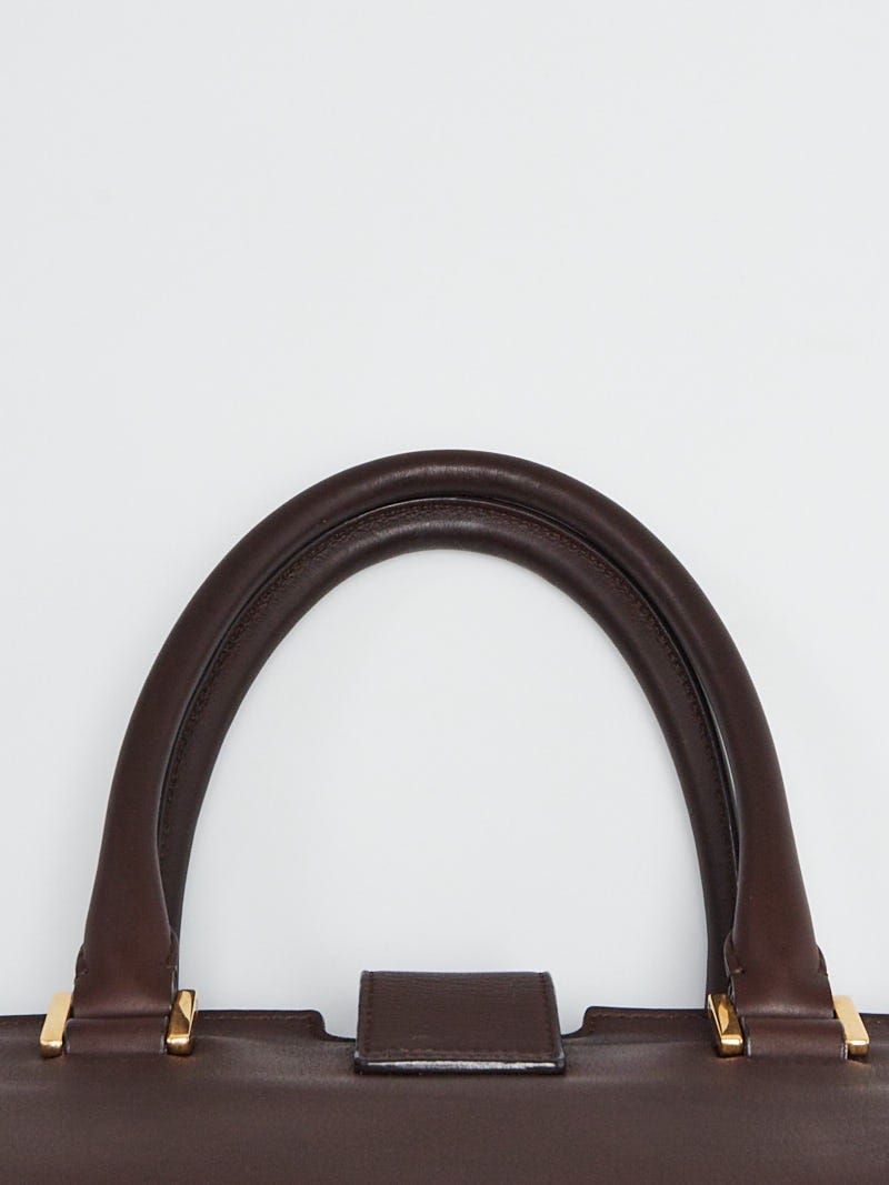 Yves Saint Laurent Brown Leather Medium Cabas ChYc Bag - Yoogi's Closet