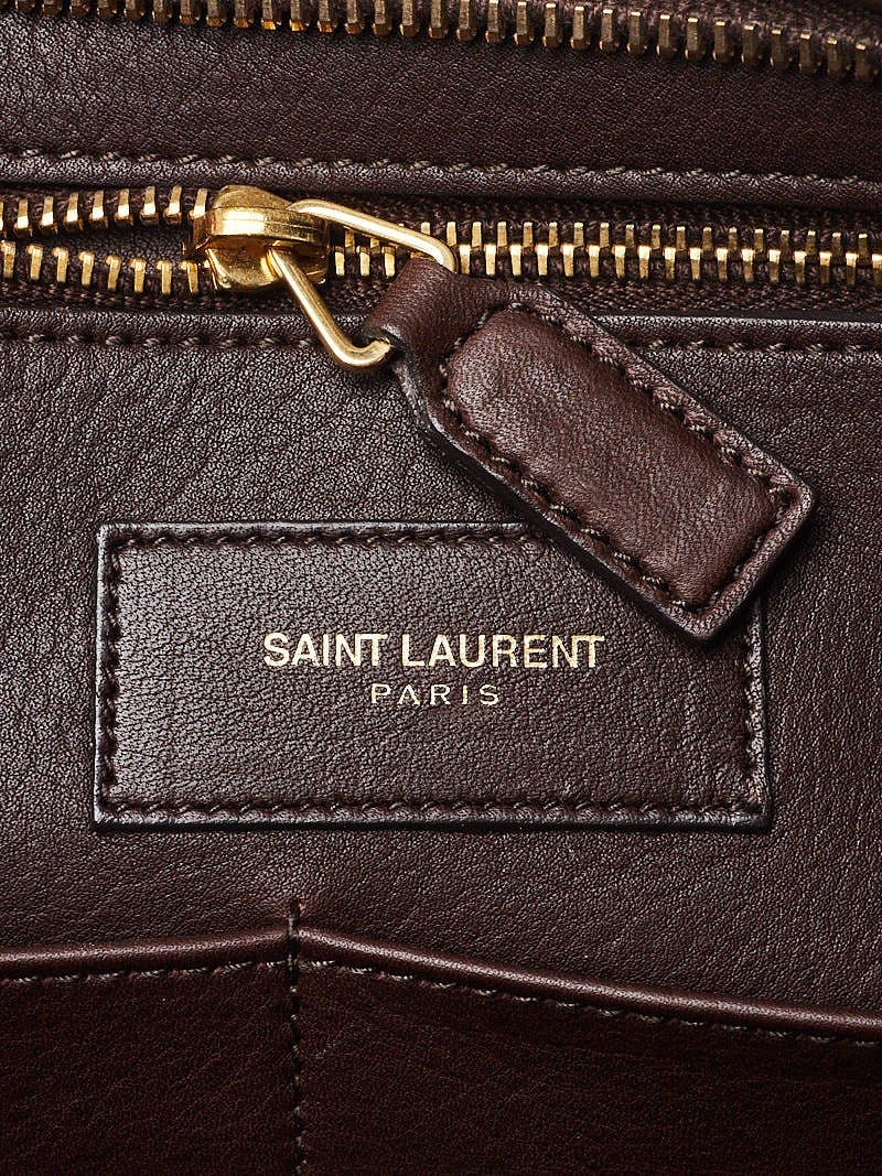 Yves Saint Laurent Brown Leather Medium Cabas ChYc Bag - Yoogi's Closet