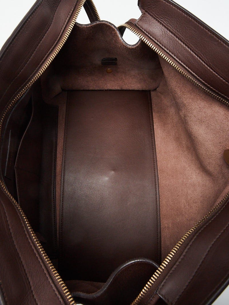 Yves Saint Laurent Brown Leather Medium Cabas ChYc Bag - Yoogi's Closet
