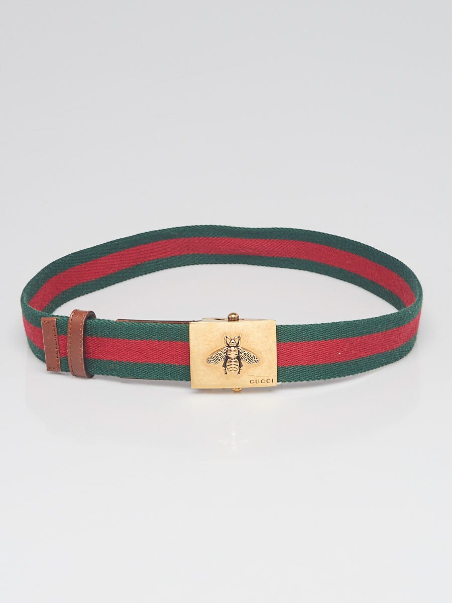 Gucci Web Belt with Rectangular Buckle