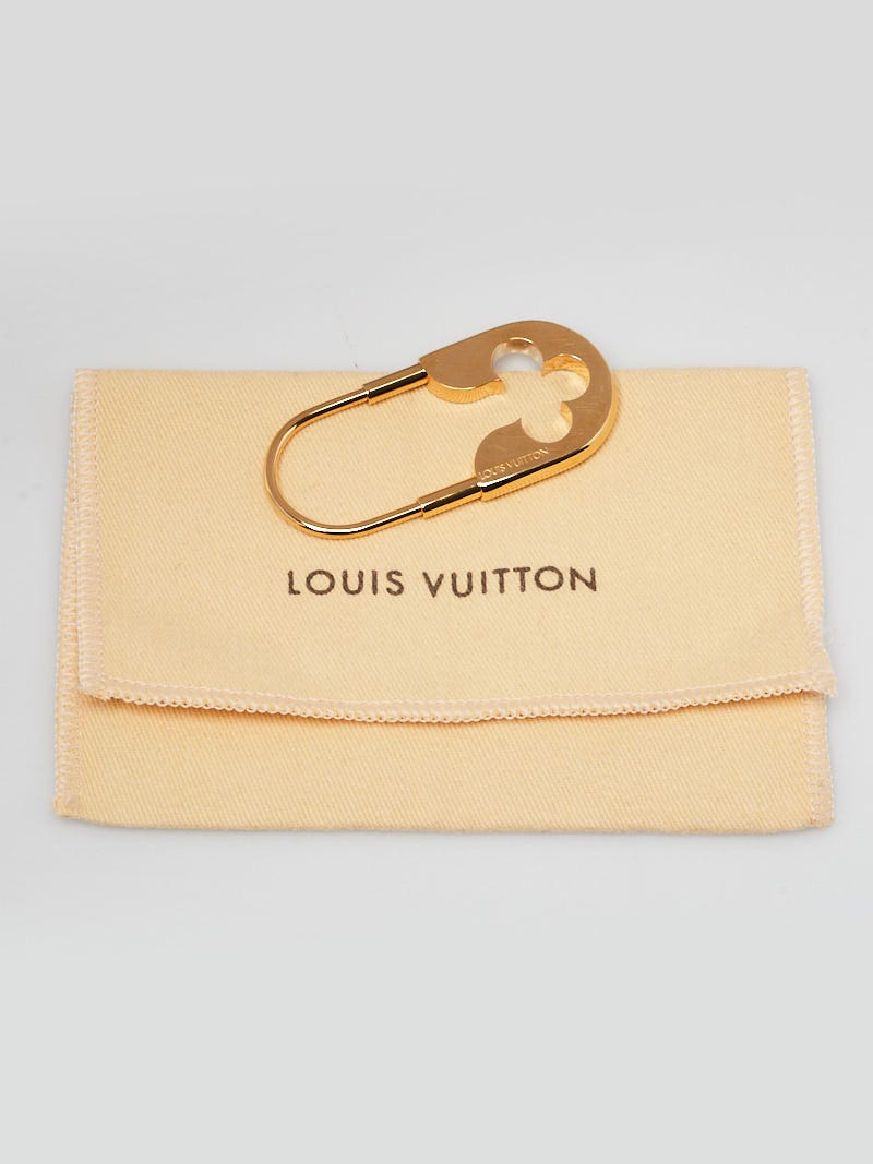 Louis Vuitton Goldtone Couture Safety Pin Key Ring Holder and Key