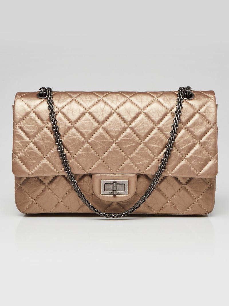 Chanel Dark Gold 2.55 Reissue Quilted Classic Calfskin Leather 227 Jumbo  Flap Bag - Yoogi's Closet