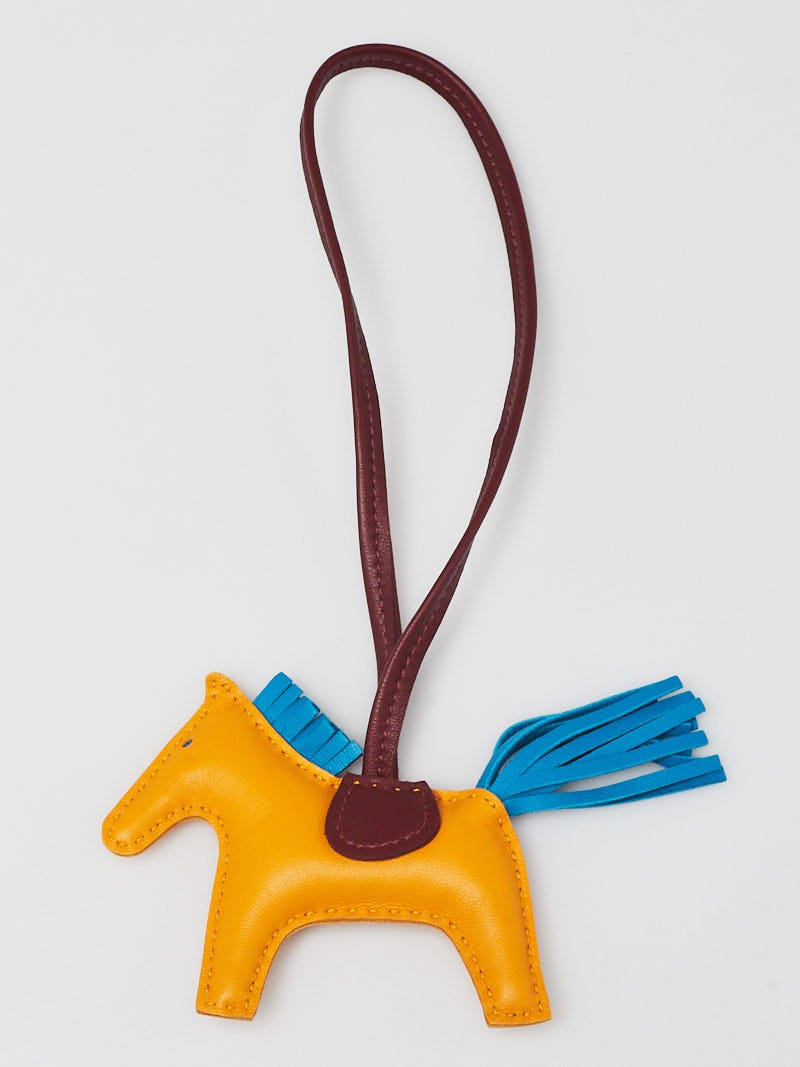 Hermes Bleu Zanzibar Grigri Horse Rodeo Bag Charm PM