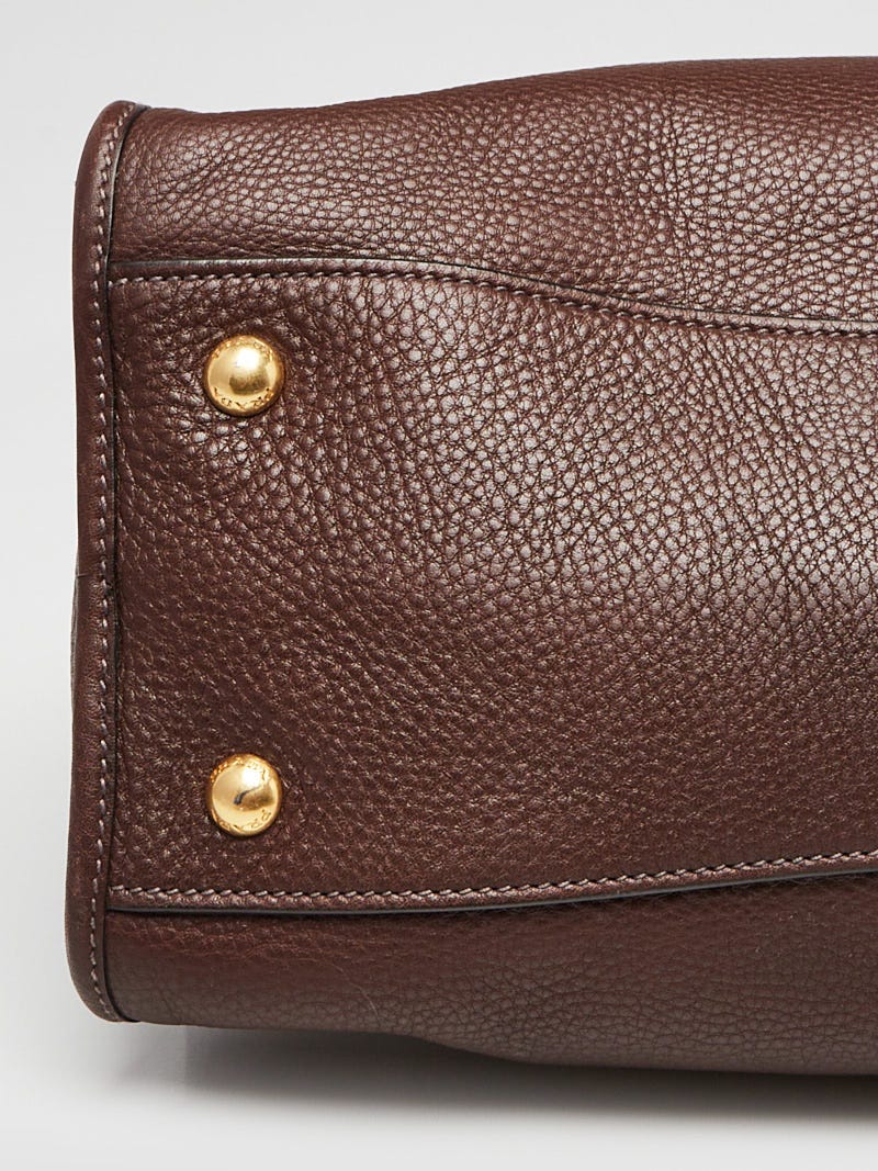 Prada Caffe Vitello Daino Leather Zip Tote Bag BL0805 Prada Caffe Vitello Daino Leather Zip Tote Bag BL0805