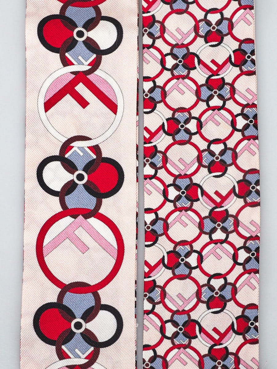 [VIPセール] Fendi Pink/Red Silk Monogram Bandeau Scarf Fendi Pink/Red Silk Monogram Bandeau Scarf | Yoogi's Closet