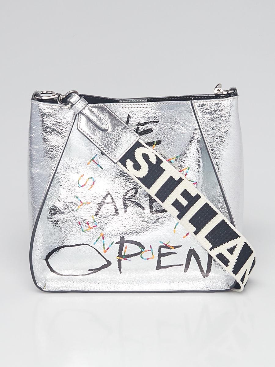 Stella McCartney Logo Embroidered Bag Strap in Black