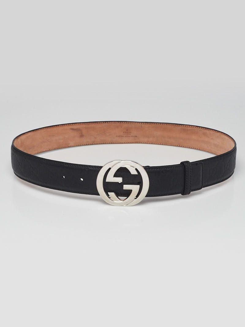 Gucci guccissima belt with interlocking g hot sale