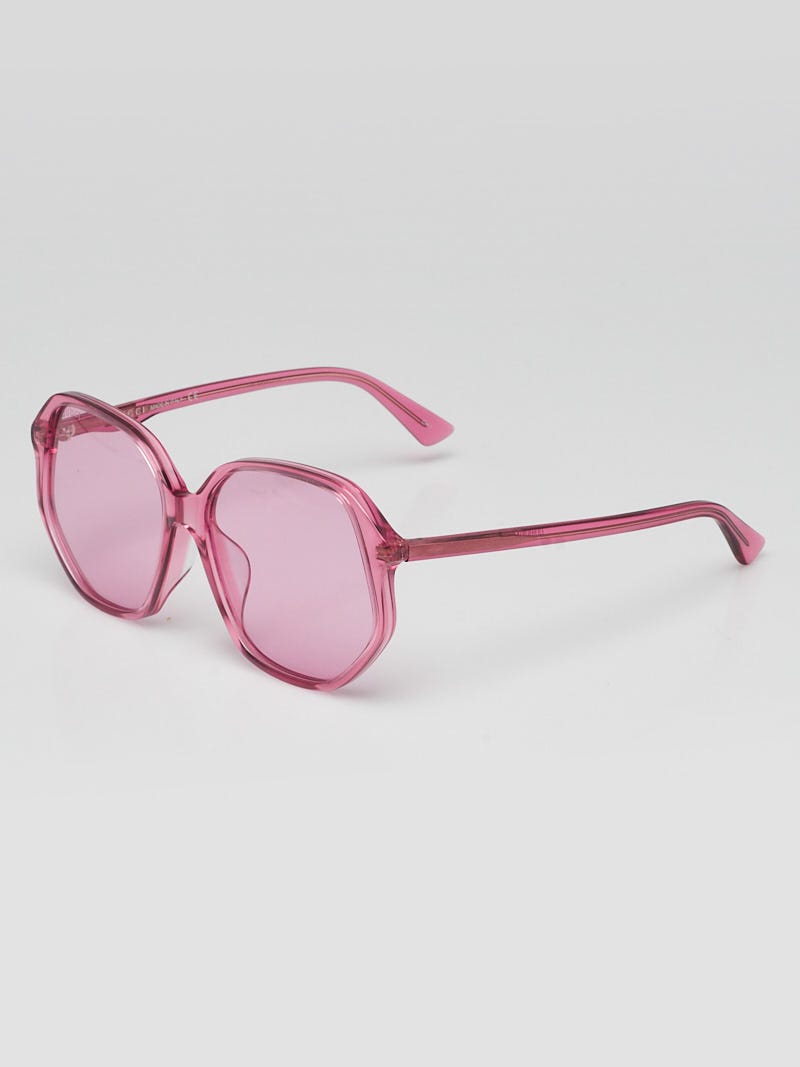 Gucci Pink Transparent Acetate Frame Sunglasses- GG0258SA - Yoogi's Closet