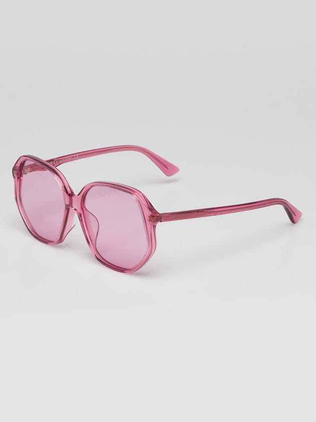 Gucci Pink Transparent Acetate Frame Sunglasses- GG0258SA