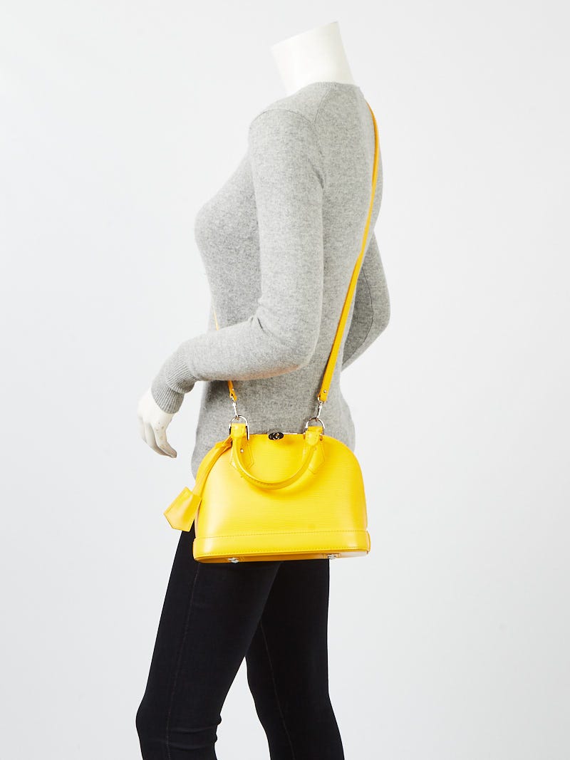 Louis Vuitton Yellow Citron Epi Leather Alma BB Bag w/ Jacquard Strap -  Yoogi's Closet