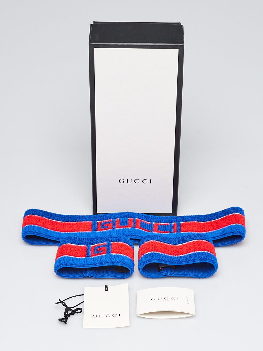 Gucci Queen Heron Headband and Wristband Set in Blue